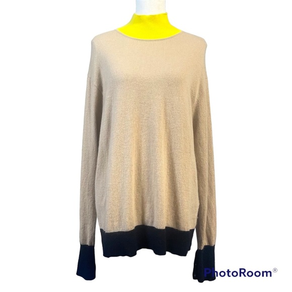 Rag & Bone JEAN Rhea Color-blocked Wool-Cashmere Sweater medium - Picture 1 of 5